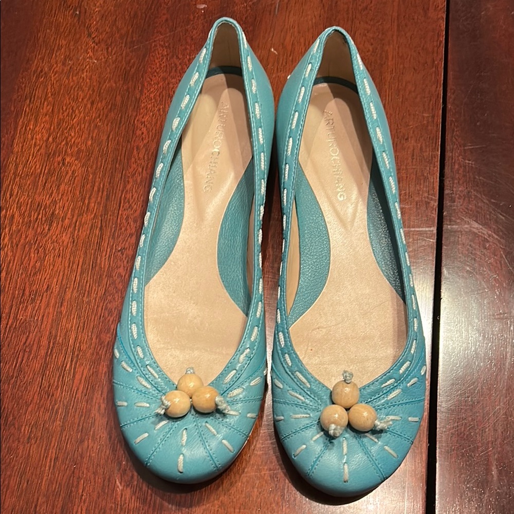 2/$30 Turquoise Ruched Flats